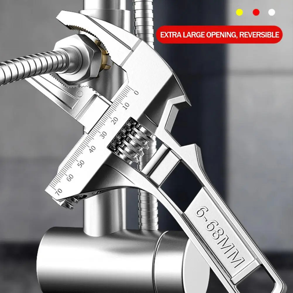 Adjustable Wrench Multi Functional Dual Use/Four Use Large Open End Wrench Household Open Bathroom Pipe Adjustable Wrench