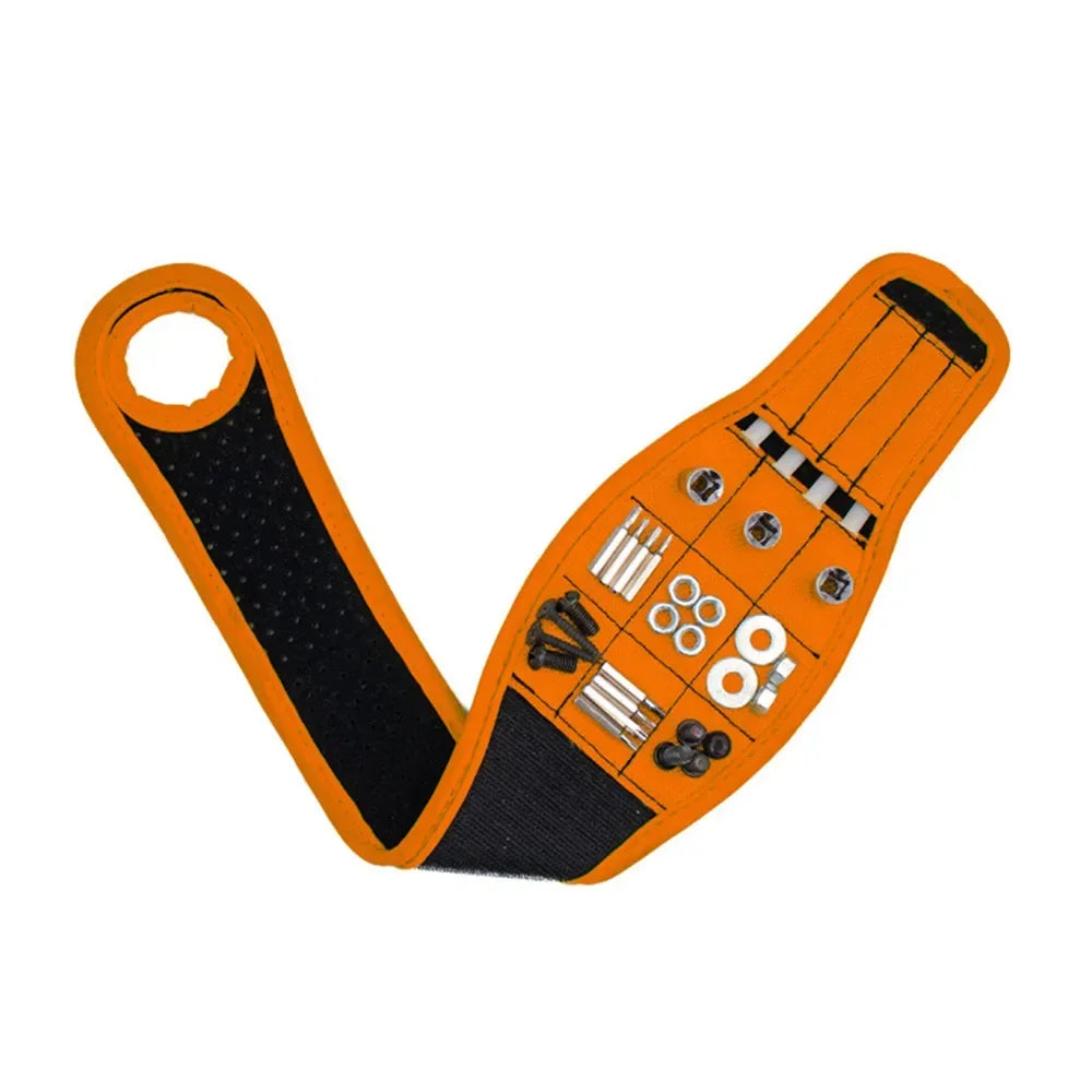 Magnetic Wristband with Strong Magnets Holds Magnetic Bracelet Screw Nails Drill Bit Tool Storage Holder Wrist for Electrician