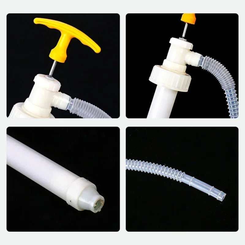 Manual Liquid Transfer Hand Pump for Oil Drum Fuel Extraction, Backflow Prevention