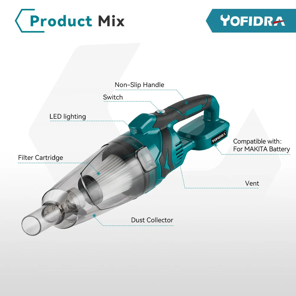 Cordless Handheld Vacuum 10kPa – Car & Home, Makita 18V Battery - image 4