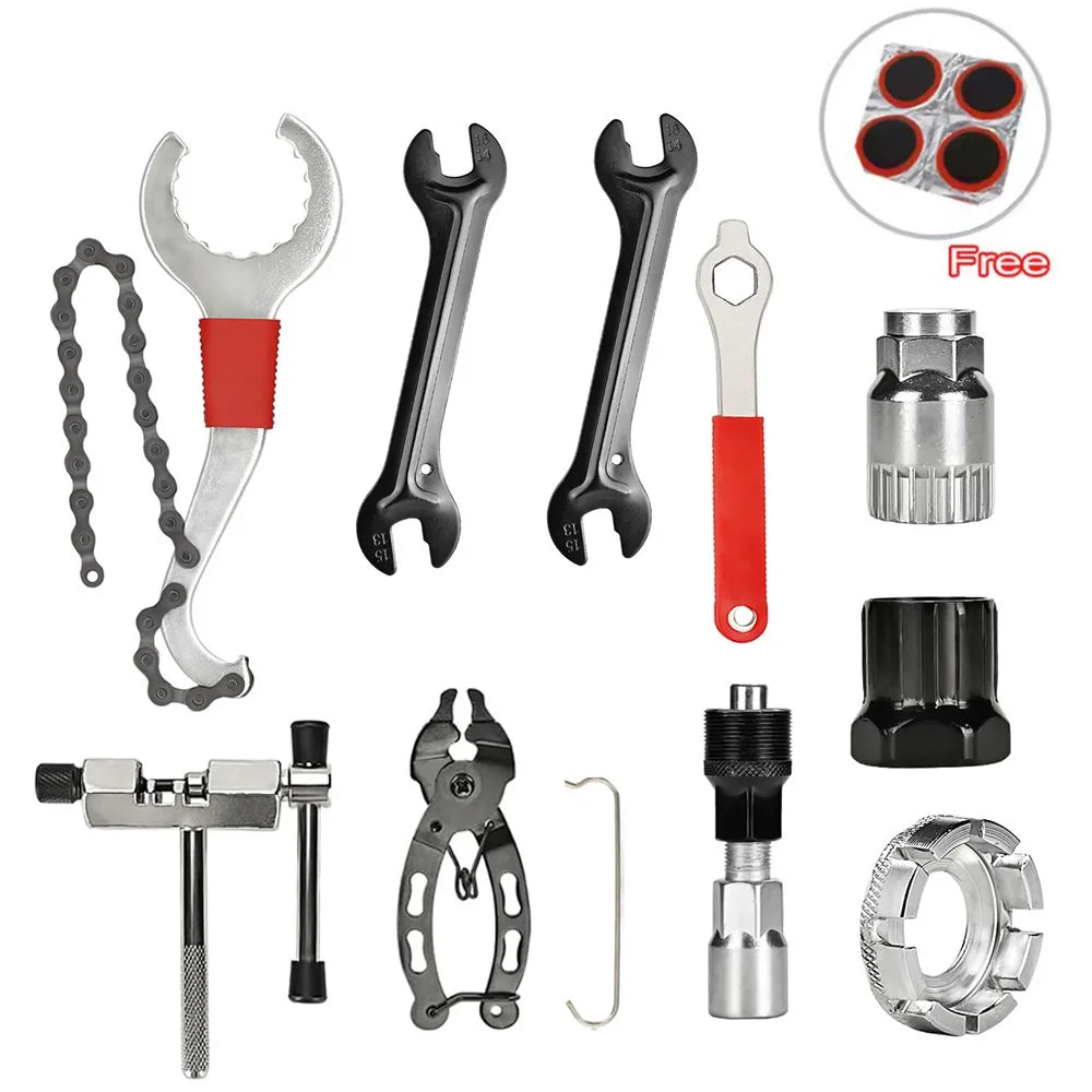 Bike Tool Kit Professional Bike Repair Tools with Cassette Remover Wrench Chain Breaker Cycling MTB Road Bike Maintenance Tool