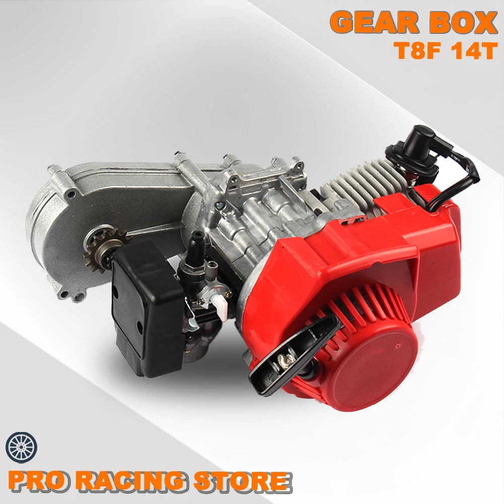 49cc 2-Stroke Engine with T8F 14T Gearbox for Pocket and Mini Dirt Bikes