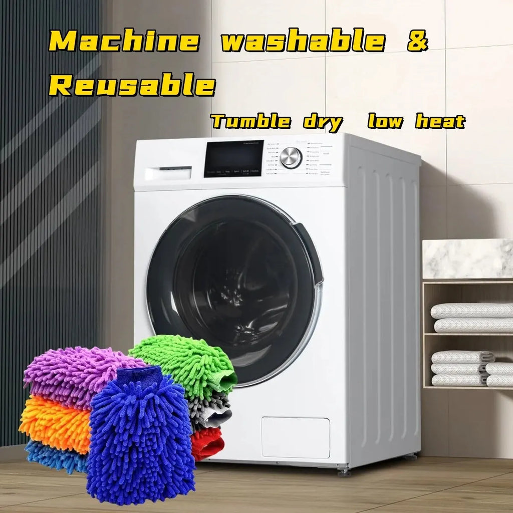 Ultra Absorbent Microfiber Car Wash Mitt, Scratch-Free Chenille Glove for Car Cleaning