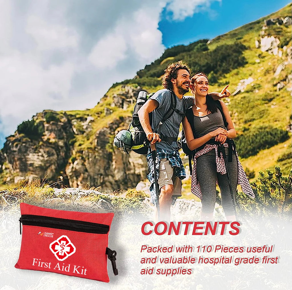 110-Piece Waterproof First Aid Kit for Home, Car & Travel