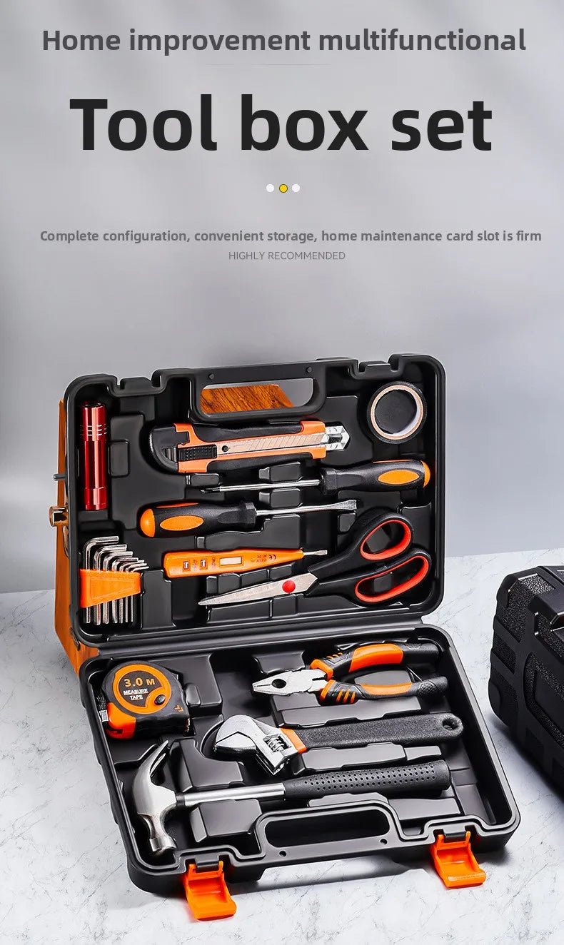 Household & Auto Repair Hardware Tool Set - Multifunctional Industrial Grade Wrench Combination Kit
