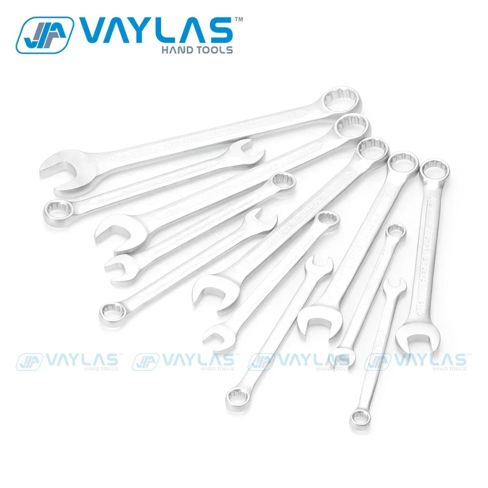 6-32mm Chrome Vanadium Combination Wrench Set - Open Box End