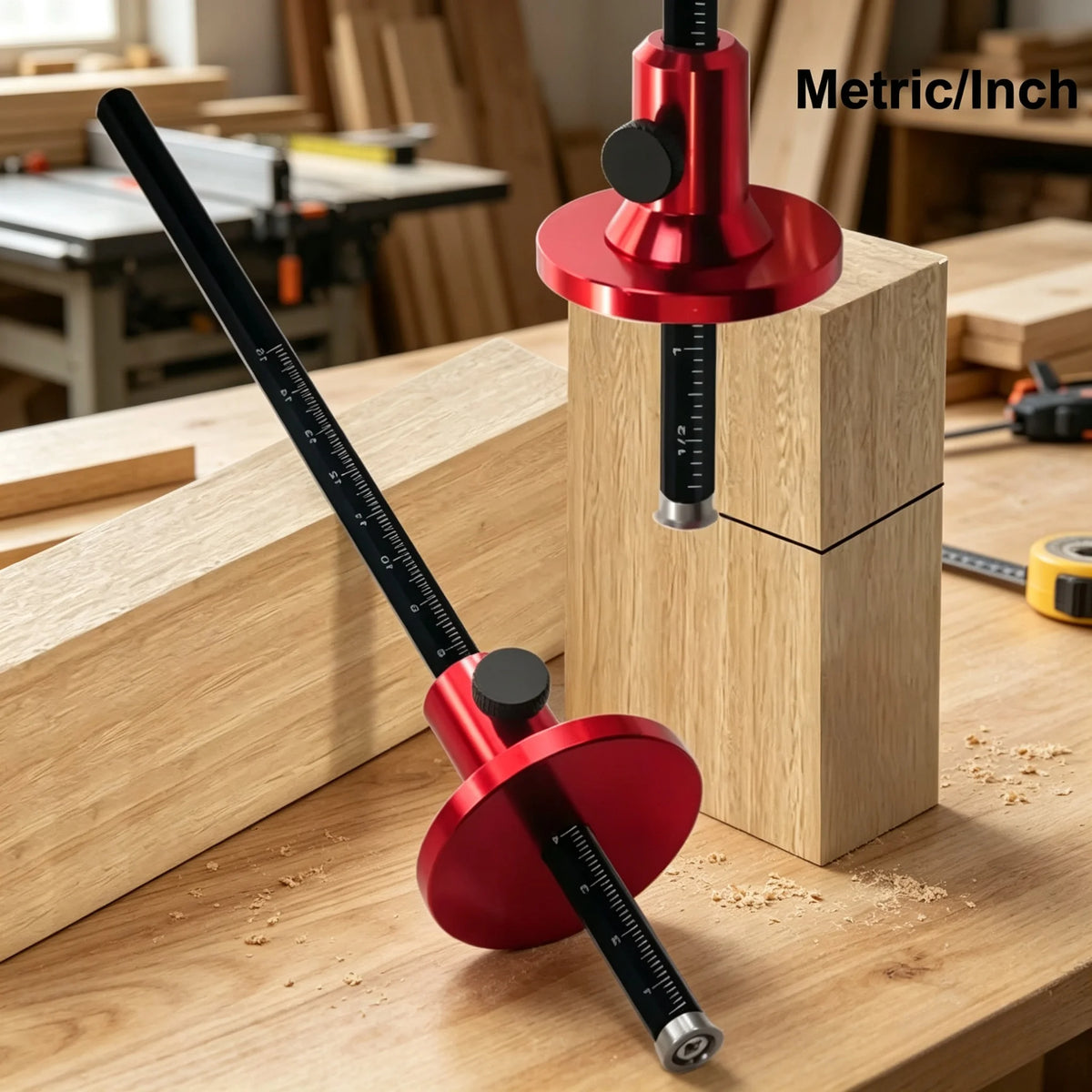 Woodworking Wheel Marking Gauge - Dual Scale Inch/mm Scriber