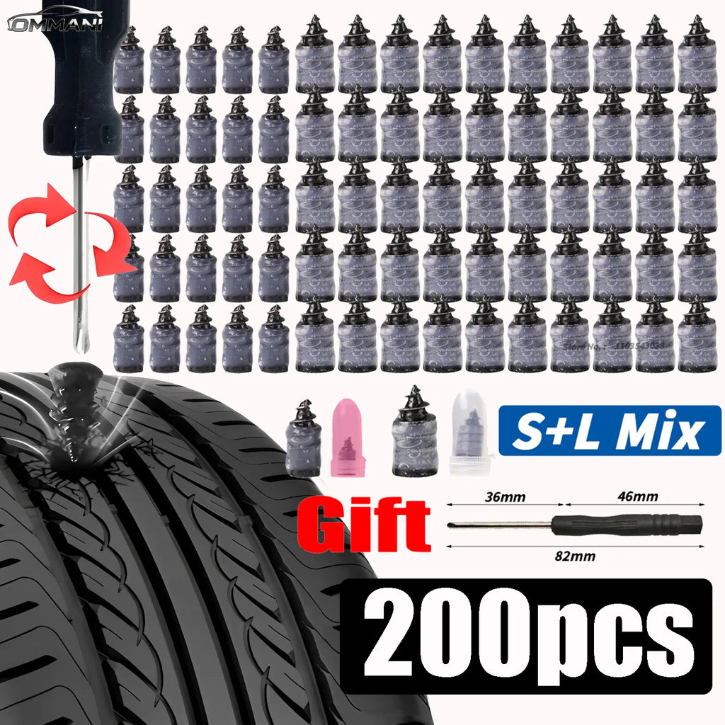 Car Tyre Repair Rubber Nail Car Wheel Punctures Screws Car Tire Repair Kit Car Motorcycle Tire Puncture Repair Screws Tool