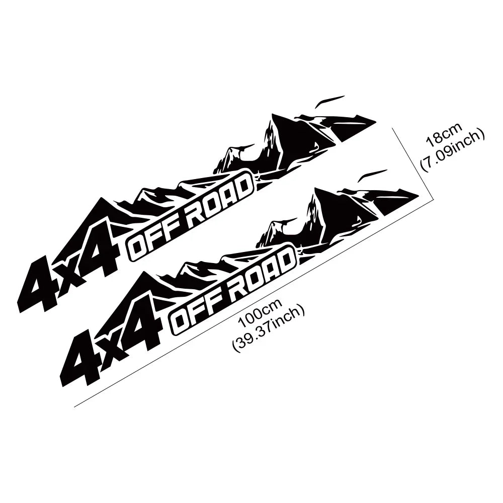 4x4 Off Road Side Decals for Car Doors, 2 pcs