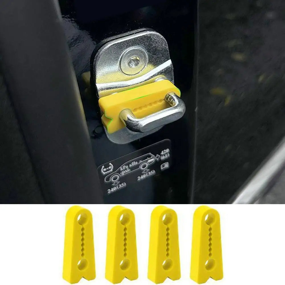 4-Piece Silicone Car Door Lock Latch Covers, Noise Reduction Shock Pads