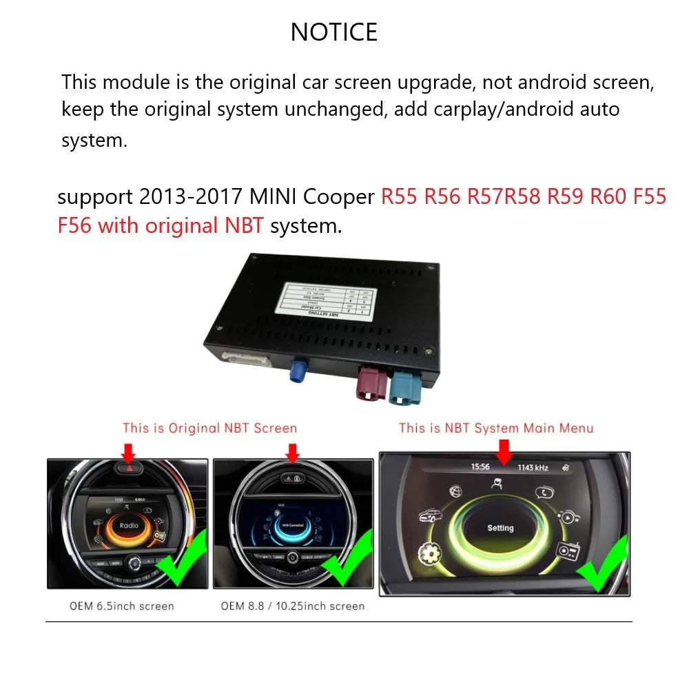 Wireless CarPlay & Android Auto for BMW Mini NBT 2013-2016 - image 4