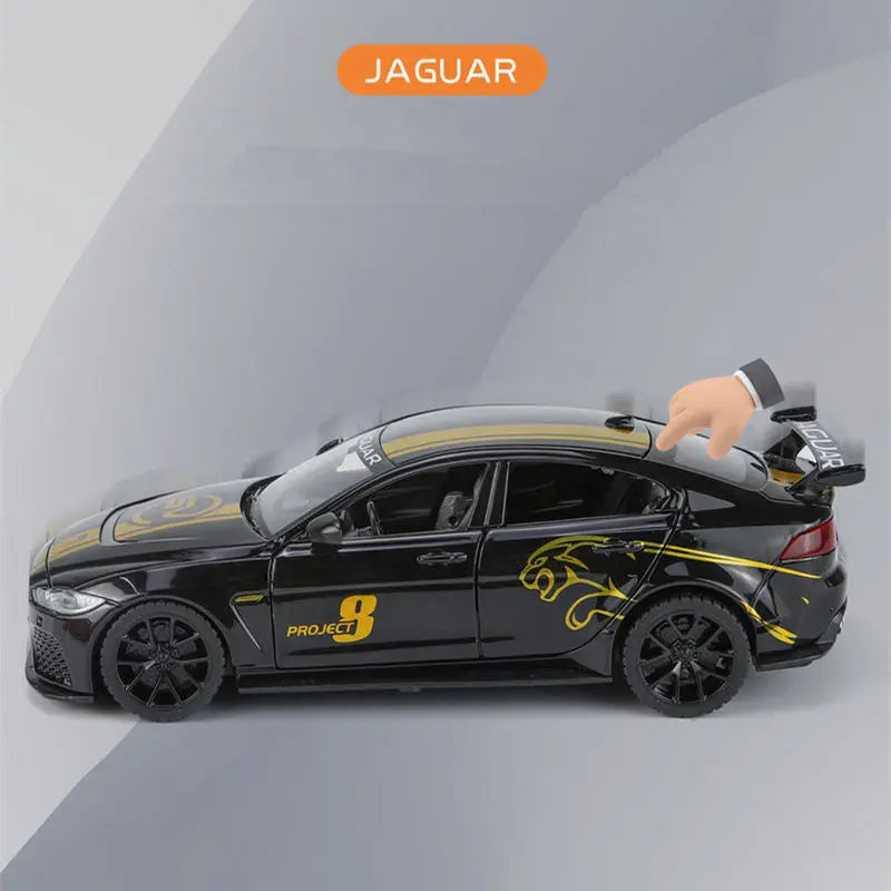 1/24 Jaguar XE SV Project8 Alloy Sports Car Model Diecast Metal Racing Car Model Simulation Sound Light Collection Kids Toy Gift