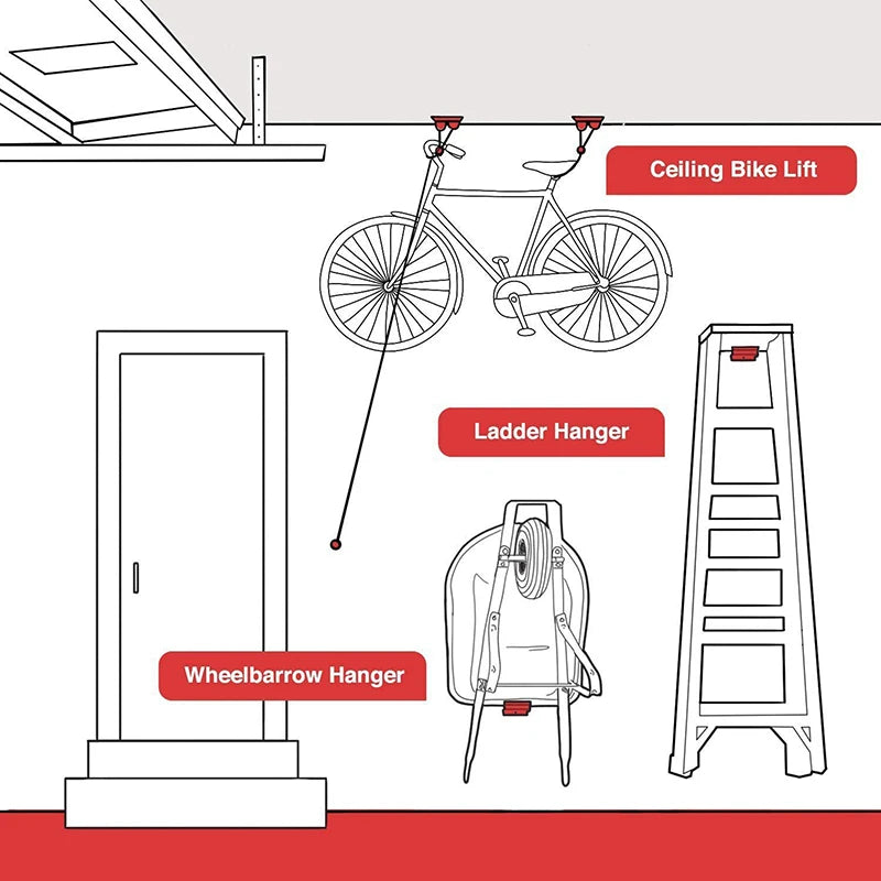 Wall-Mounted Ladder & Power Tool Hanger Hook