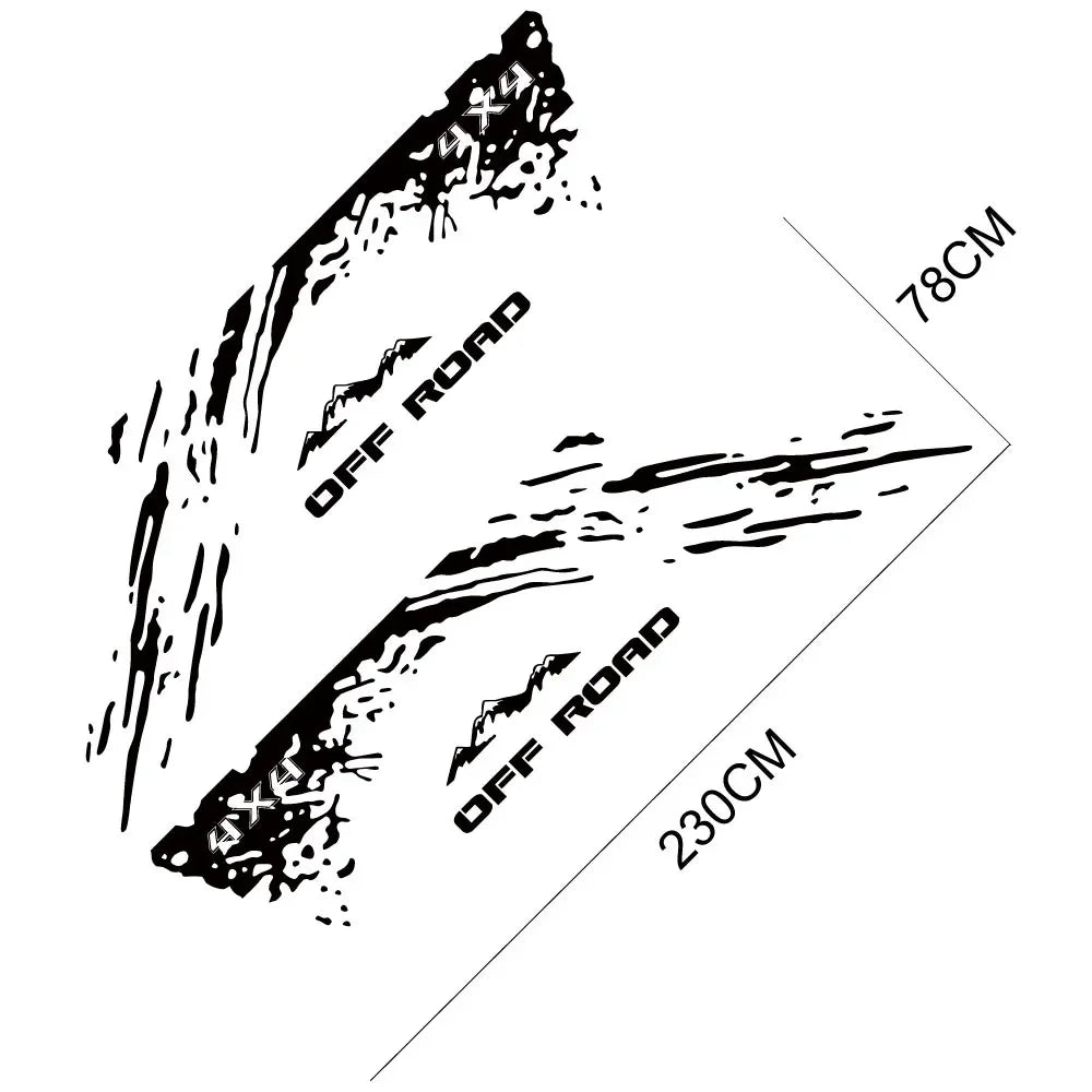 Pickup Truck Side Mudslinger Decals for GWM Poer, Pao, Wingle