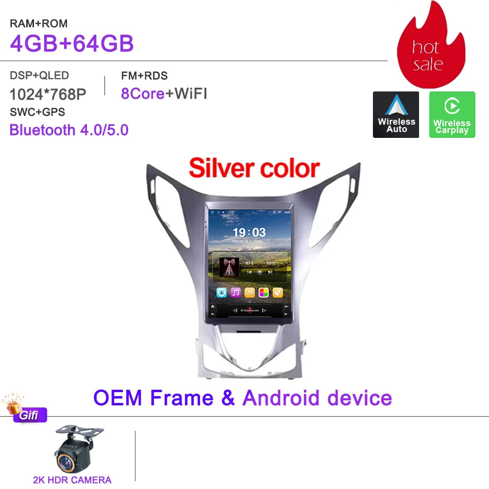9.7" Android Car Multimedia Player GPS for Hyundai Azera - image 17