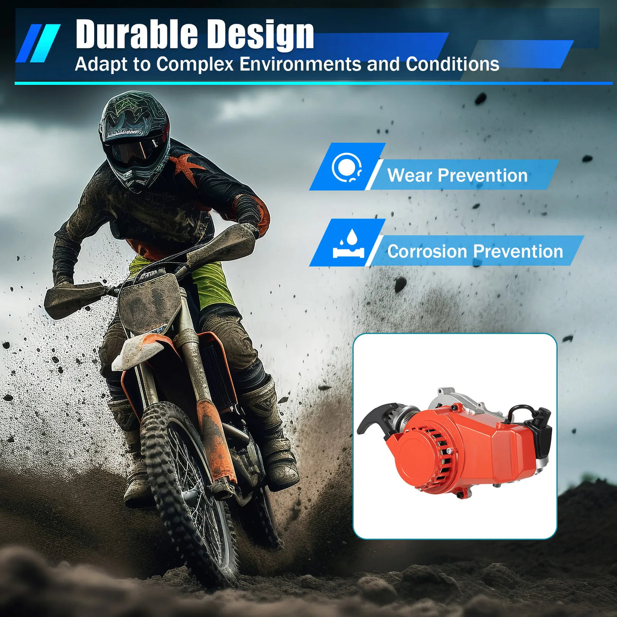 49cc 2-Stroke Engine with CVT Gearbox for Pocket Bikes and Mini ATVs