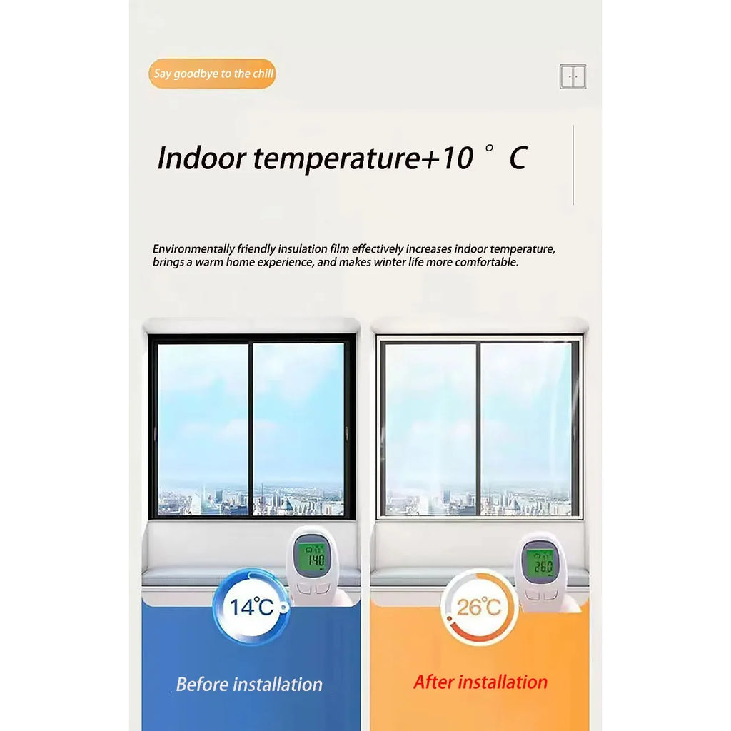 Winter Window Insulation Film – Clear, Energy-Saving