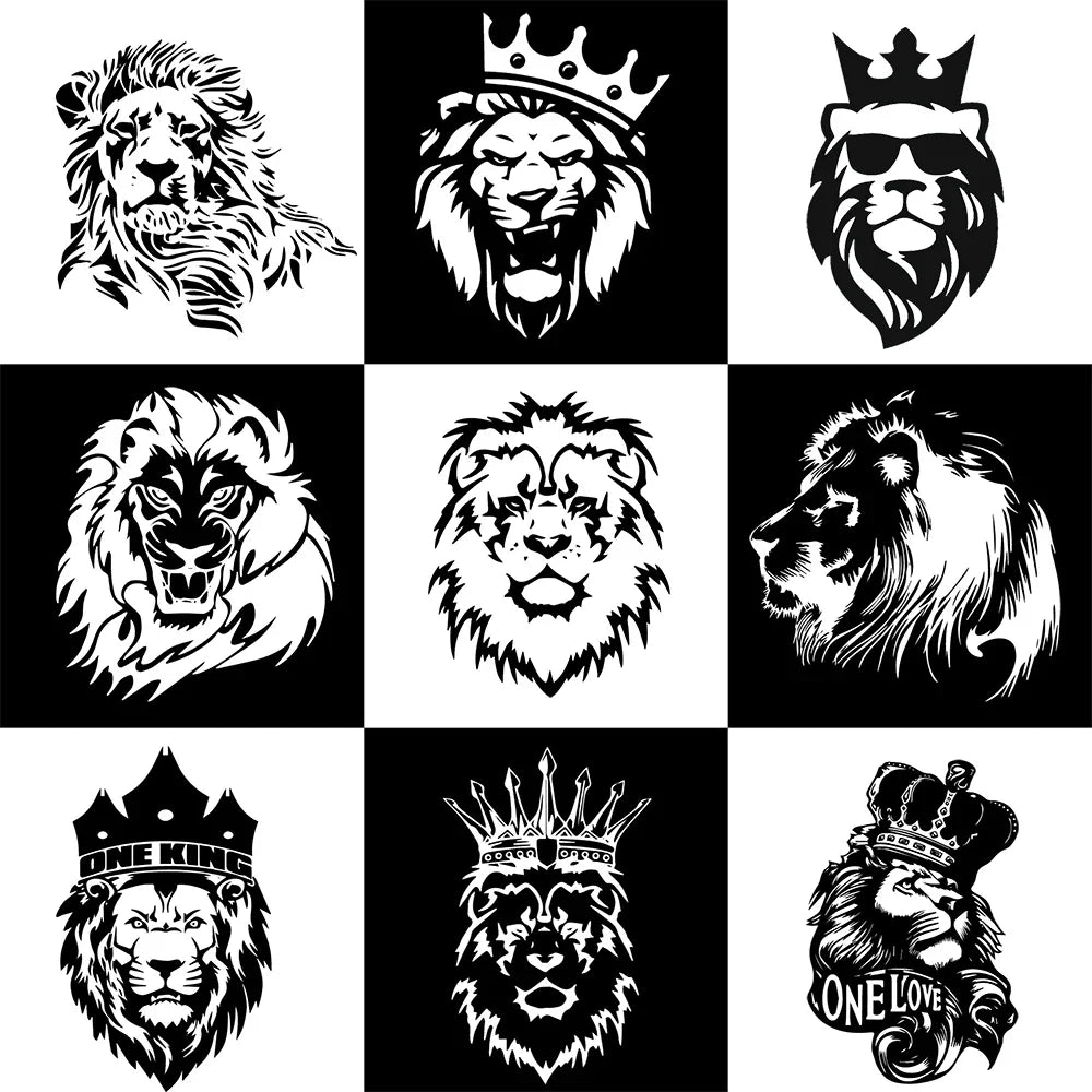 Lion Car Decal PVC Sticker – Waterproof & UV Resistant Custom Sizes
