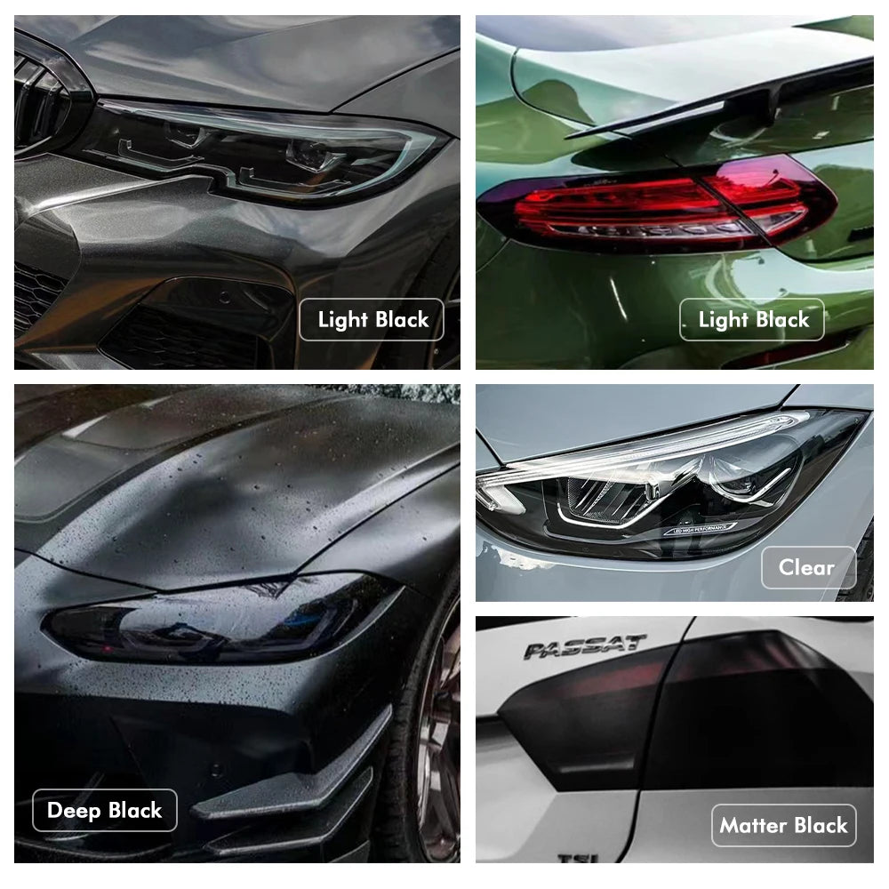 Car Headlight Taillight Tint Film - Smoke Black Self-Adhesive Vinyl - image 6