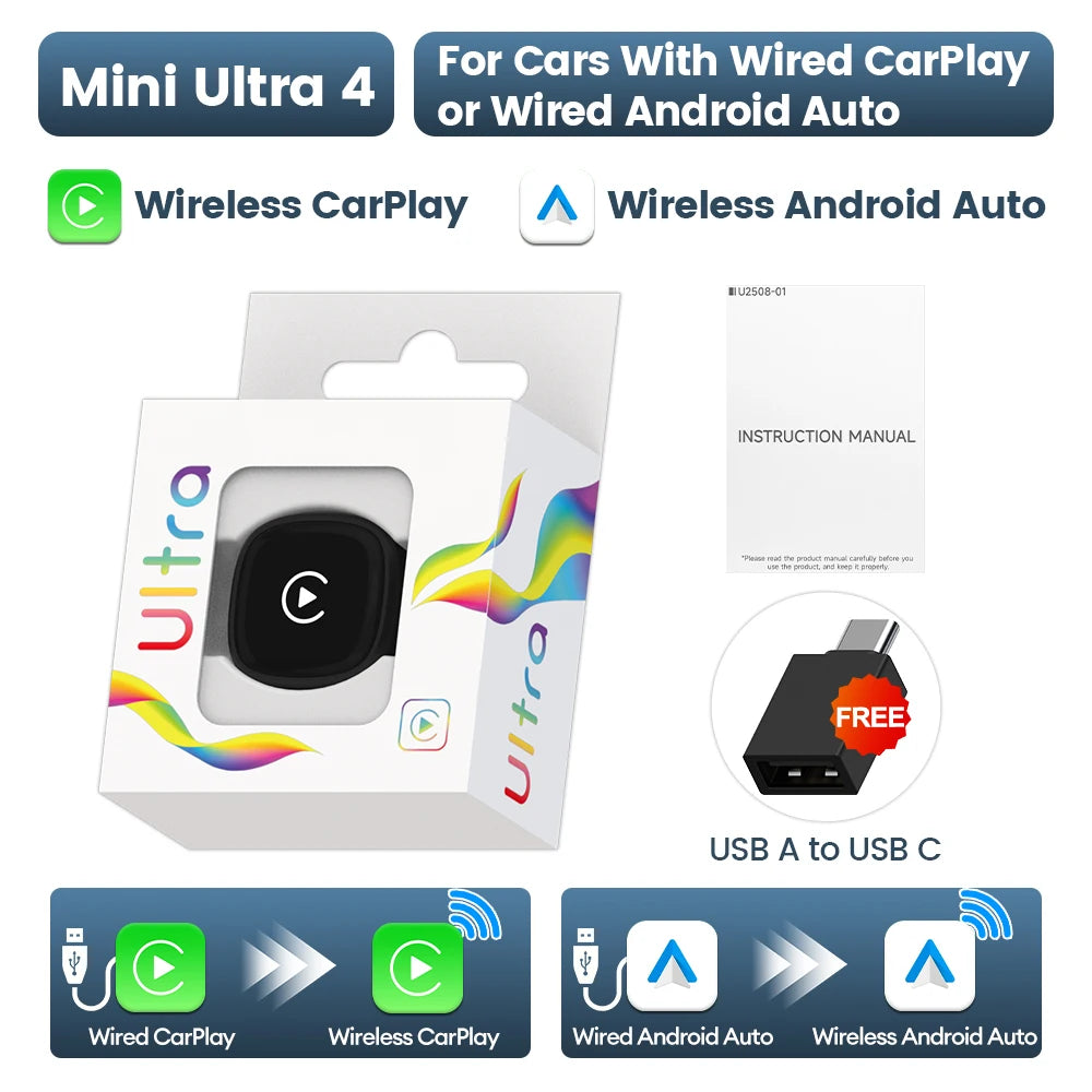 CarlinKit 5.0 Mini Ultra 4 Wireless CarPlay Android Auto Adapter - image 8