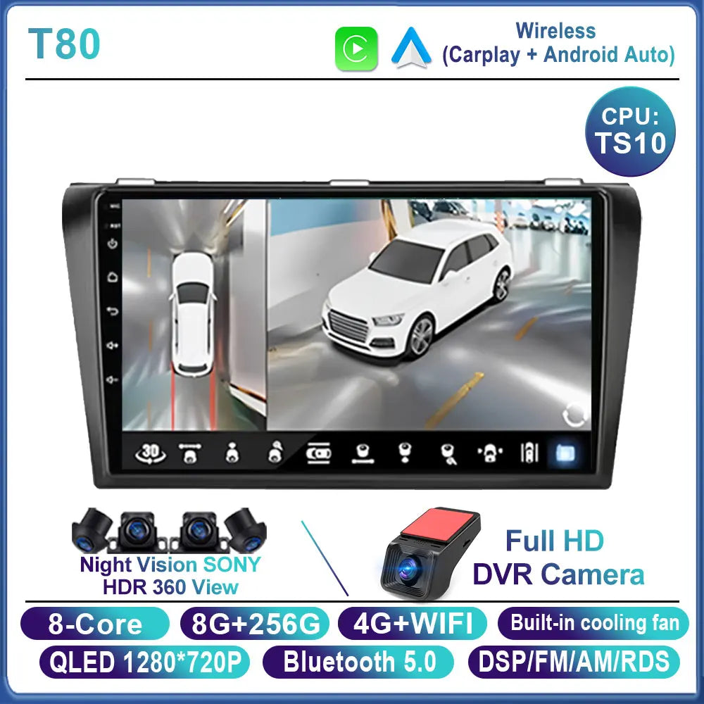 9-Inch Wireless CarPlay Android Auto Player for Mazda 3 2004-2009 - image 8