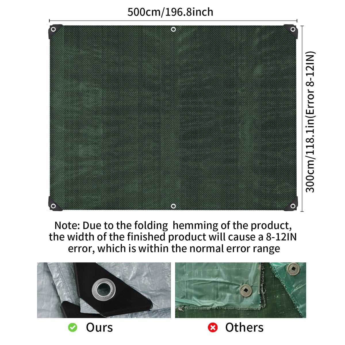 Heavy-Duty Waterproof Canopy Tarp Sheet with Grommets