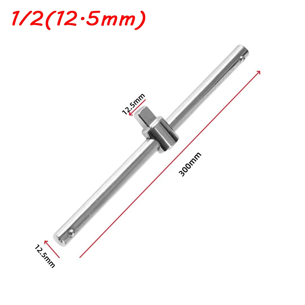 110-300mm T-handle Socket Breaker Bar For Ratchet Driver & Car Repair 1/4" 3/8" 1/2" Drive Impact Socket Sliding Extension Bar