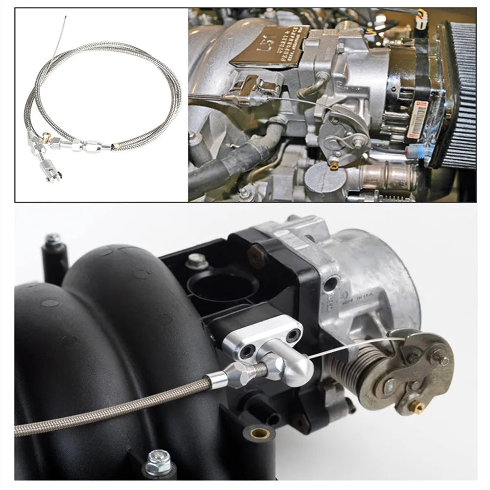 36in Braided Throttle Cable Kit for Chevrolet LS1 Engines 1997-2007 - view 6