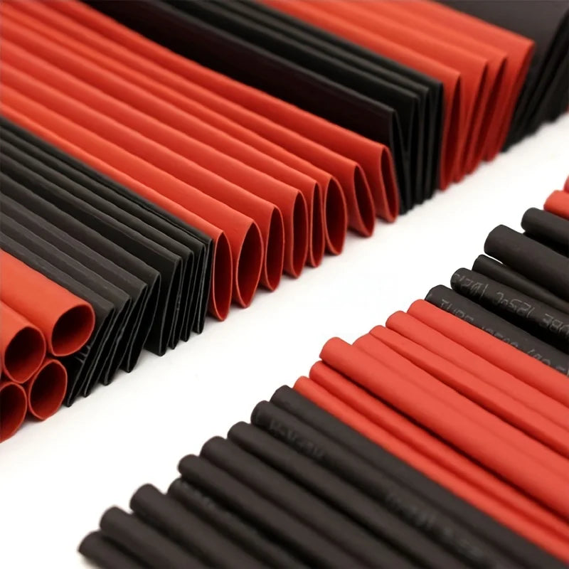 127pcs Black & Red Heat Shrink Tubing Kit - for Cable Management & Wire Protection - Ideal for Cars, DIY Projects