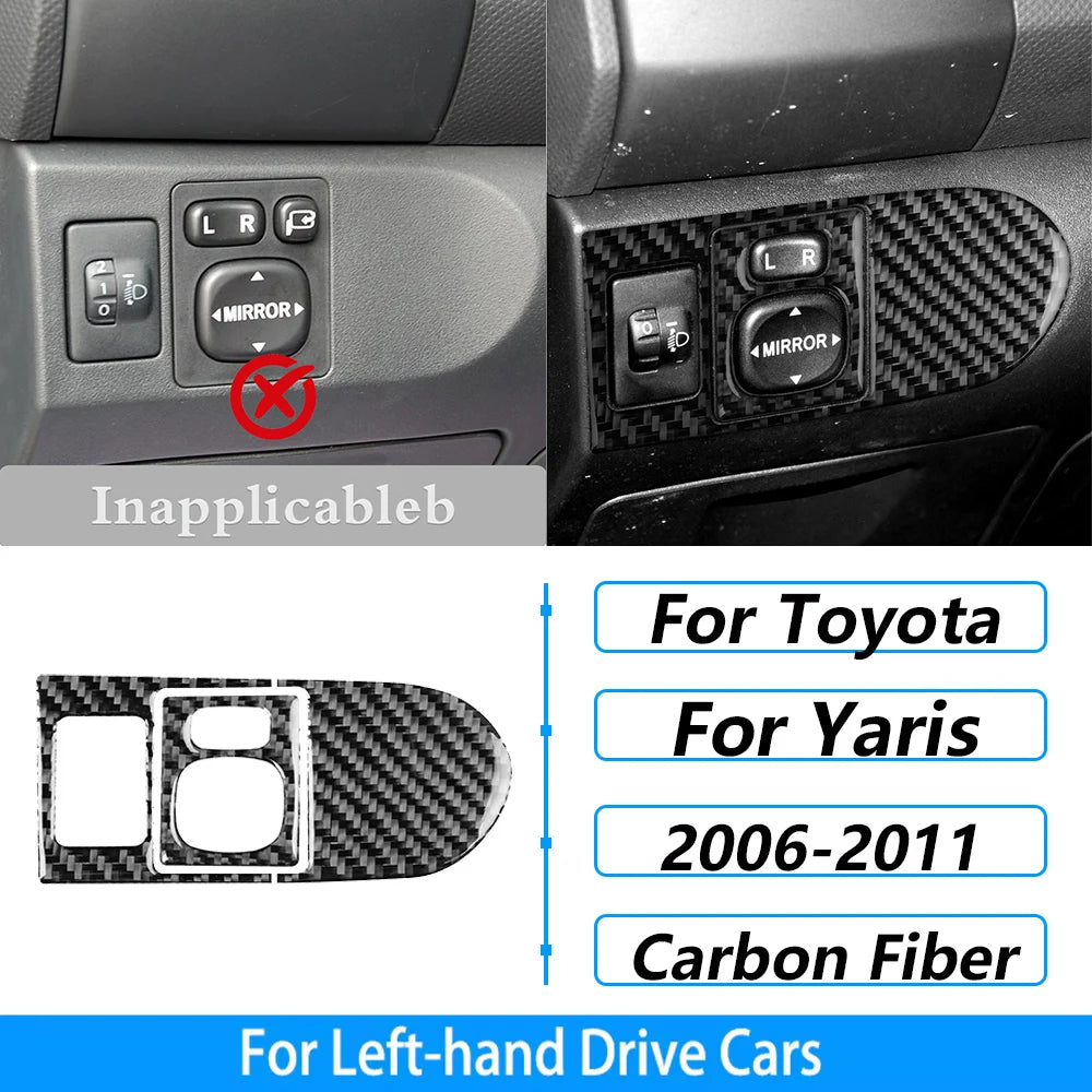 Carbon Fiber Gear Shift Panel Cover Trim for Toyota Yaris 2006-2011 - image 23