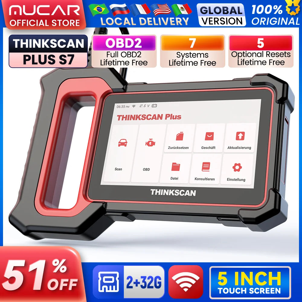 THINKSCAN Plus OBD2 Car Diagnostic Scanner - ABS, Engine, SRS & More