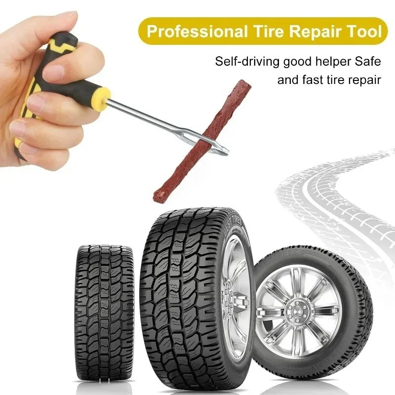 Universal Tire Repair Kit with Pliers & Valve Tools - Car Motorcycle - image 8