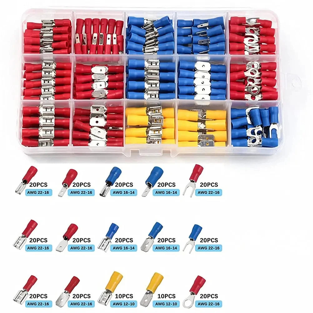 280-Piece Cold Crimp Terminal Kit – Spade & Butt Connectors