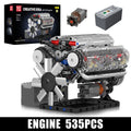 V8 Engine Building Block Model Kit, 500+ Pieces for Ages 8 and Up