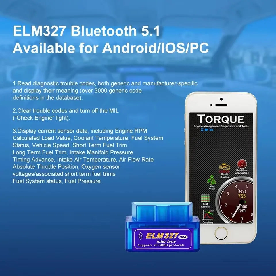 OBD2 Scanner Bluetooth - Car Diagnostic Tool for Engine Check - image 2