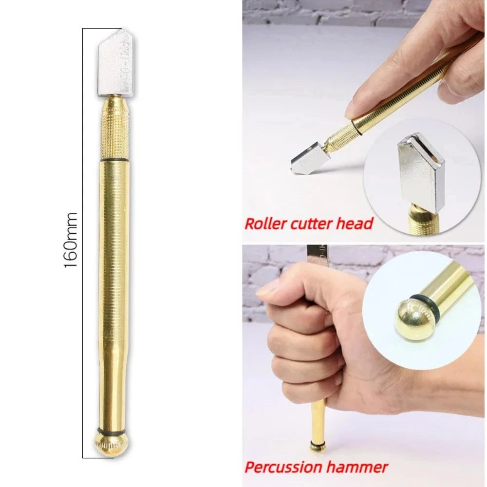Portable Diamond Glass Cutting Tool 175mm Non Slip Handle Handheld Cutter for Tile Mineral Engraving Construction Projects