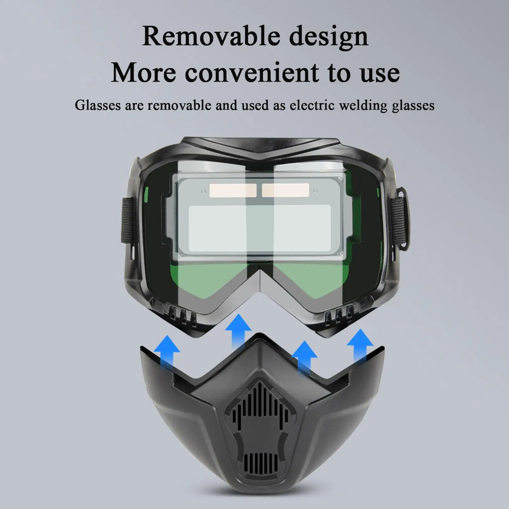 Welding Helmet Auto Darkening Breathable Welding Protector Welder Face Protector Soldering Protective Hood for Polishing