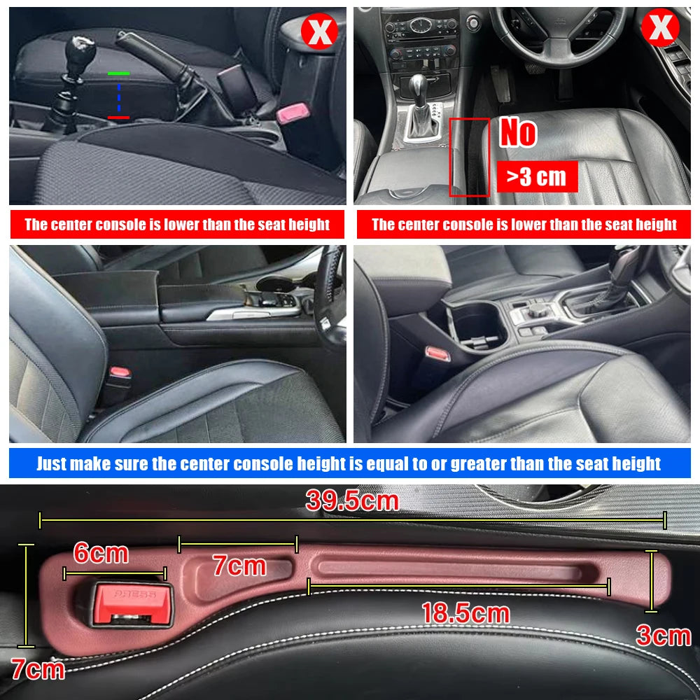 2-Piece PU Car Seat Gap Filler – Anti-Leak Stopper