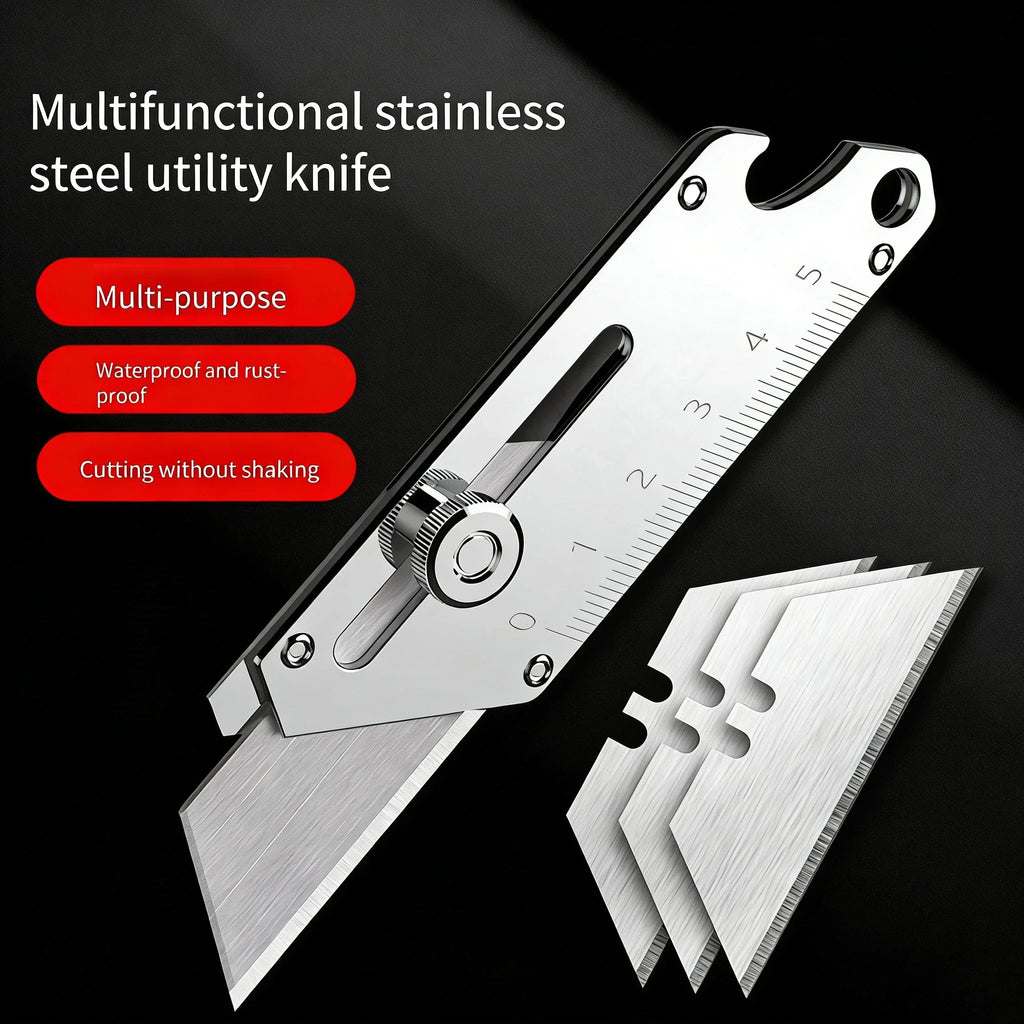 Mini All-Steel SK5 Utility Knife - Heavy-Duty Industrial Cutter with Imported Blade for Wallpaper, Cardboard & Crafting