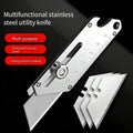 Mini All-Steel SK5 Utility Knife - Heavy-Duty Industrial Cutter with Imported Blade for Wallpaper, Cardboard & Crafting