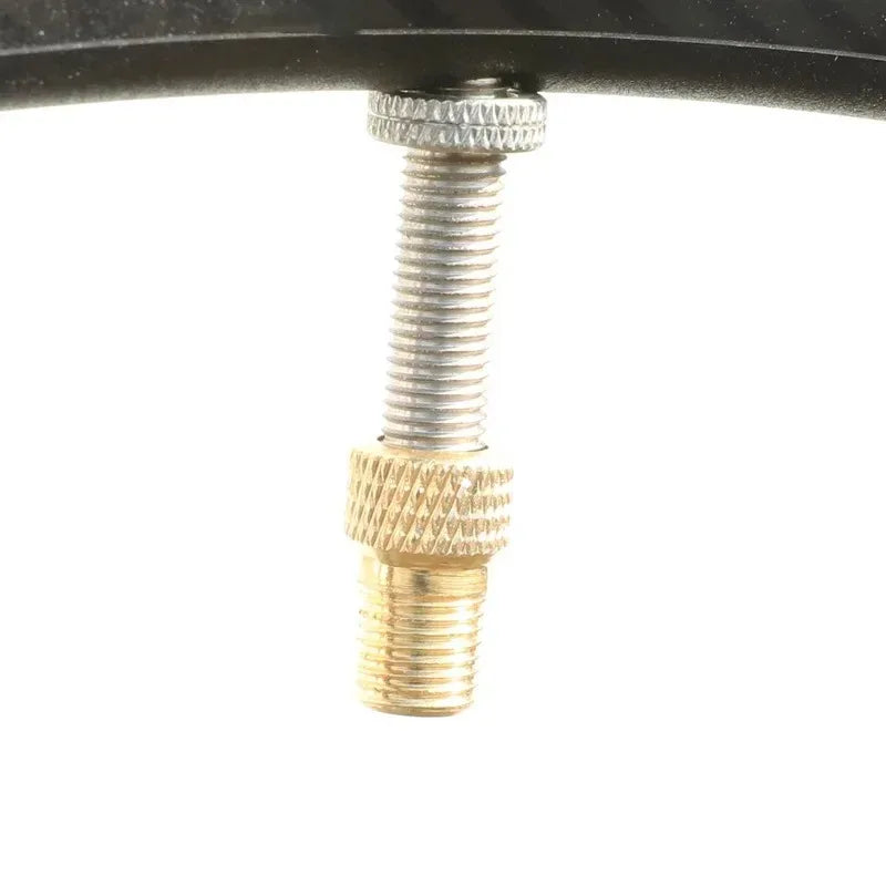 Bicycle Presta To Schrader Adapter Bike Tire Valve Adapter Copper Golden Bicycle Pump Tire Valve Connectors F/V To A/V Converter