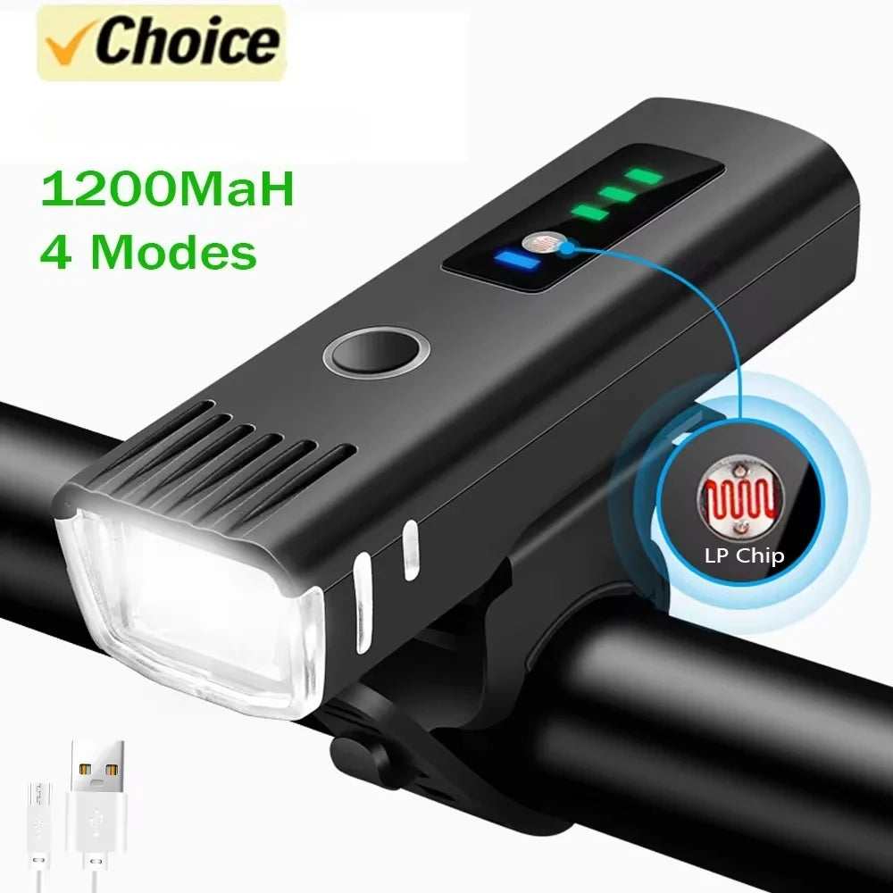 1000LM USB Rechargeable Bike Front Light with Smart Sensor Rear Light