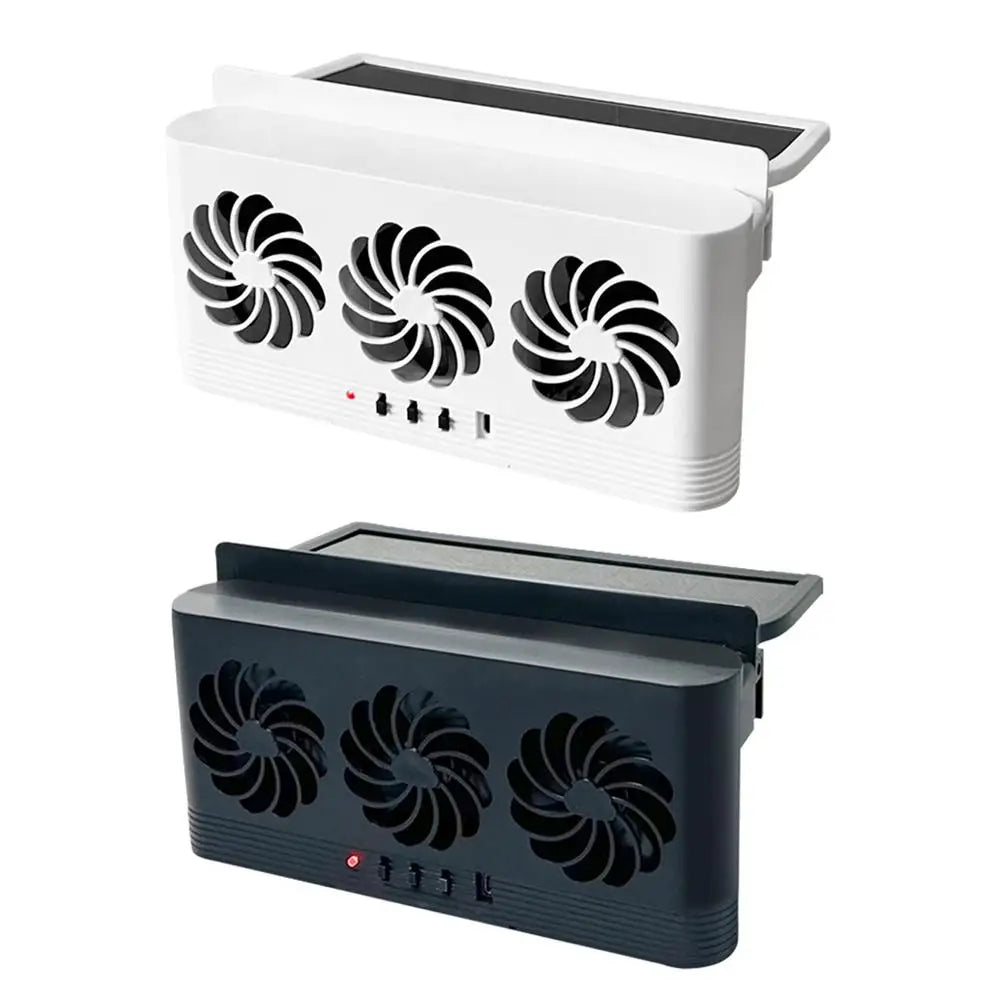 Solar Powered Car Window Exhaust Fan, 3 Air Outlets