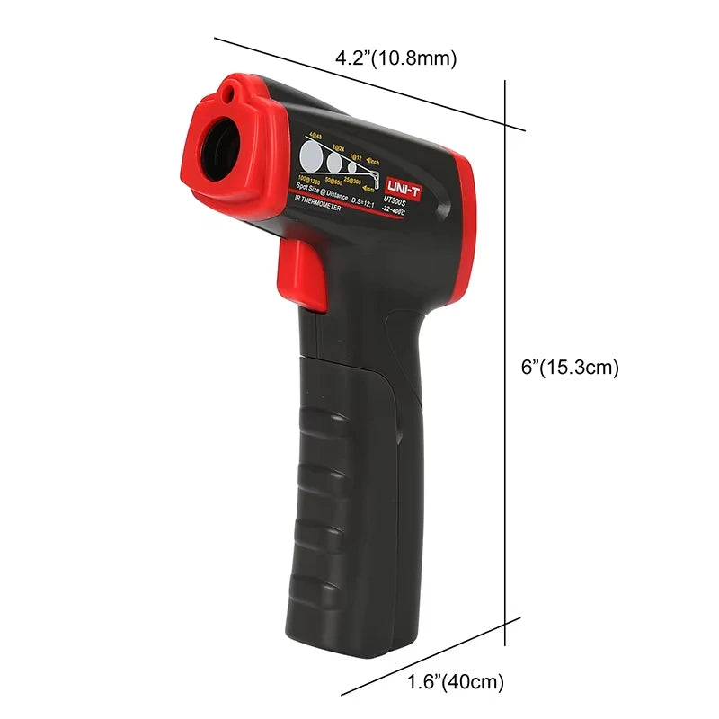 UT300S Infrared Digital Thermometer, Industrial Non-Contact Digital Temperature Gun Measurement Device
