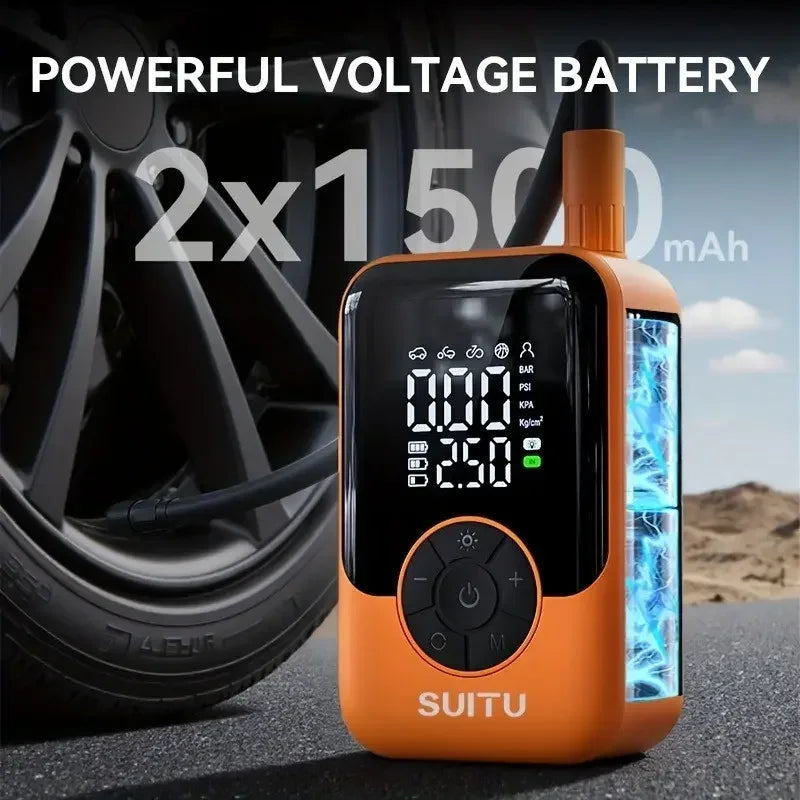 Portable Digital Car Tire Inflator Portable Car Tire Inflator Pump 150PSI Digital Display Air Pump with LED Lighting, Wireless U