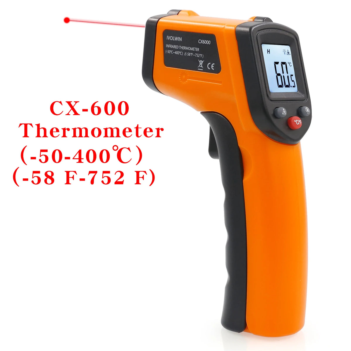 Infrared Thermometer Industrial High-Precision Temperature Gun Electronic Water and Oil Temperature Meter for Kitchen and Baking