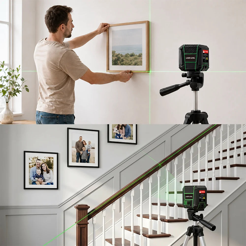 MG2 Laser Level Green Beam 2 Lines Self-Leveling 120° Cross Line Angle DIY Construction Measurement Tool