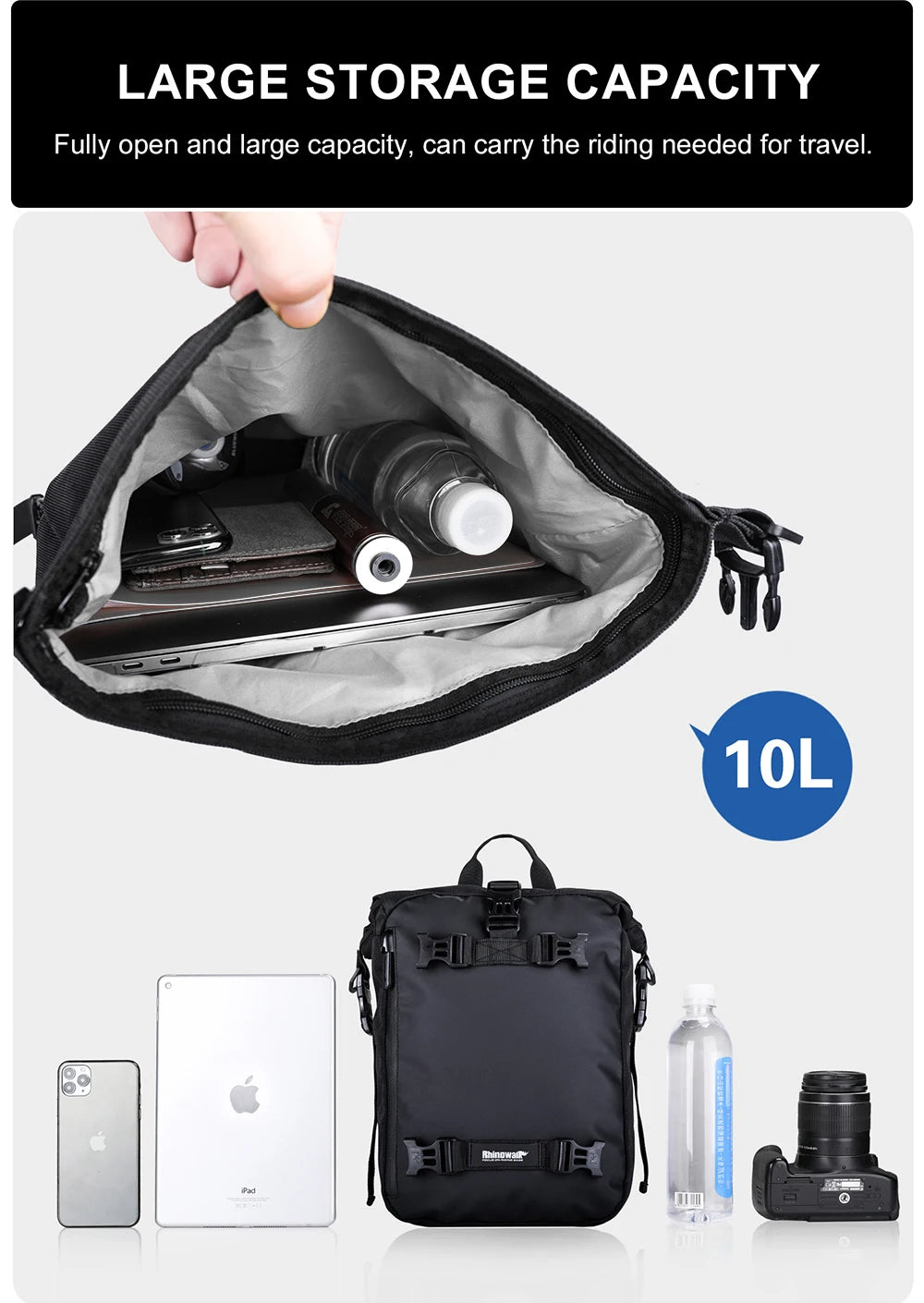 Rhinowalk Waterproof Motorcycle Tail Bag 10-30L - image 18