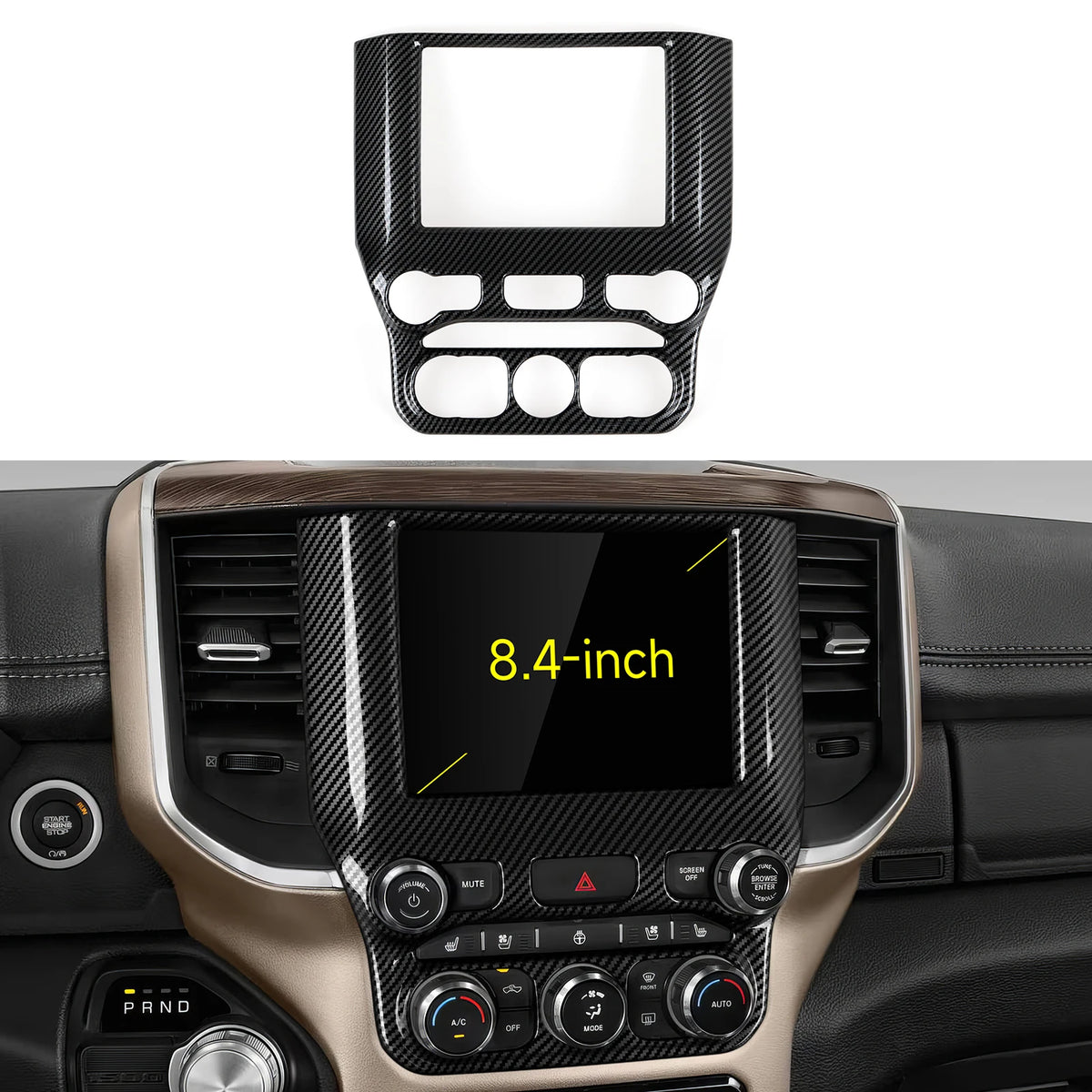 Carbon Fiber Gear Shift Panel Cover for Dodge RAM 2019-2026 - image 2