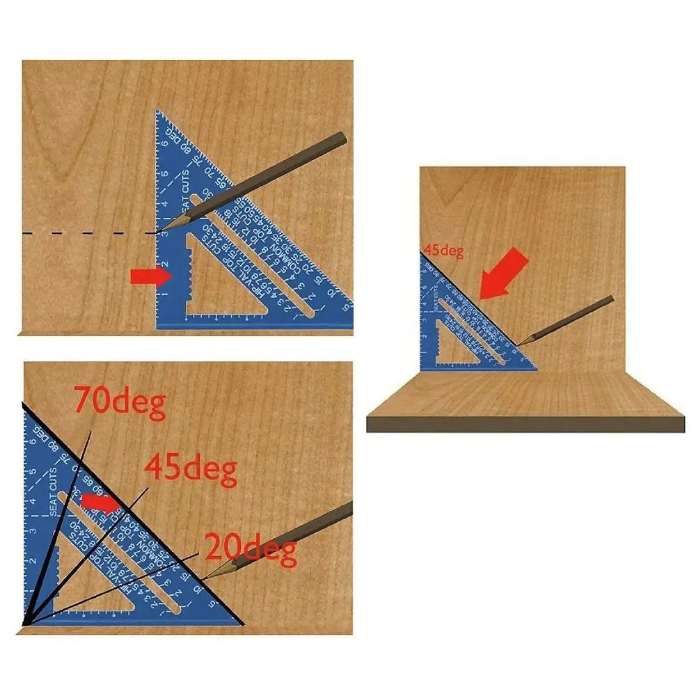 7 Inch Aluminum Triangle Ruler - Protractor Square & Marking Tool - image 9